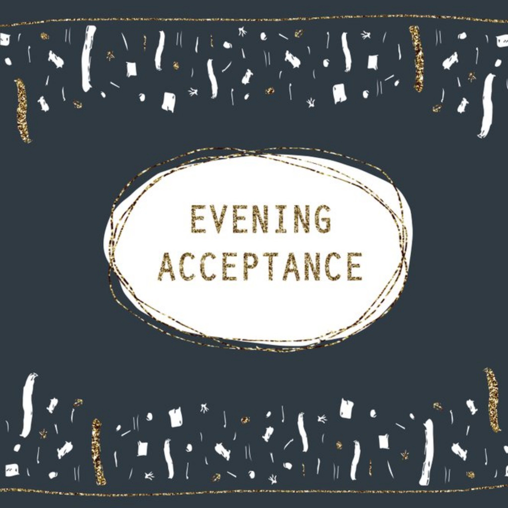 Moonpig Metallic Confetti Evening Acceptance Party Card, Square