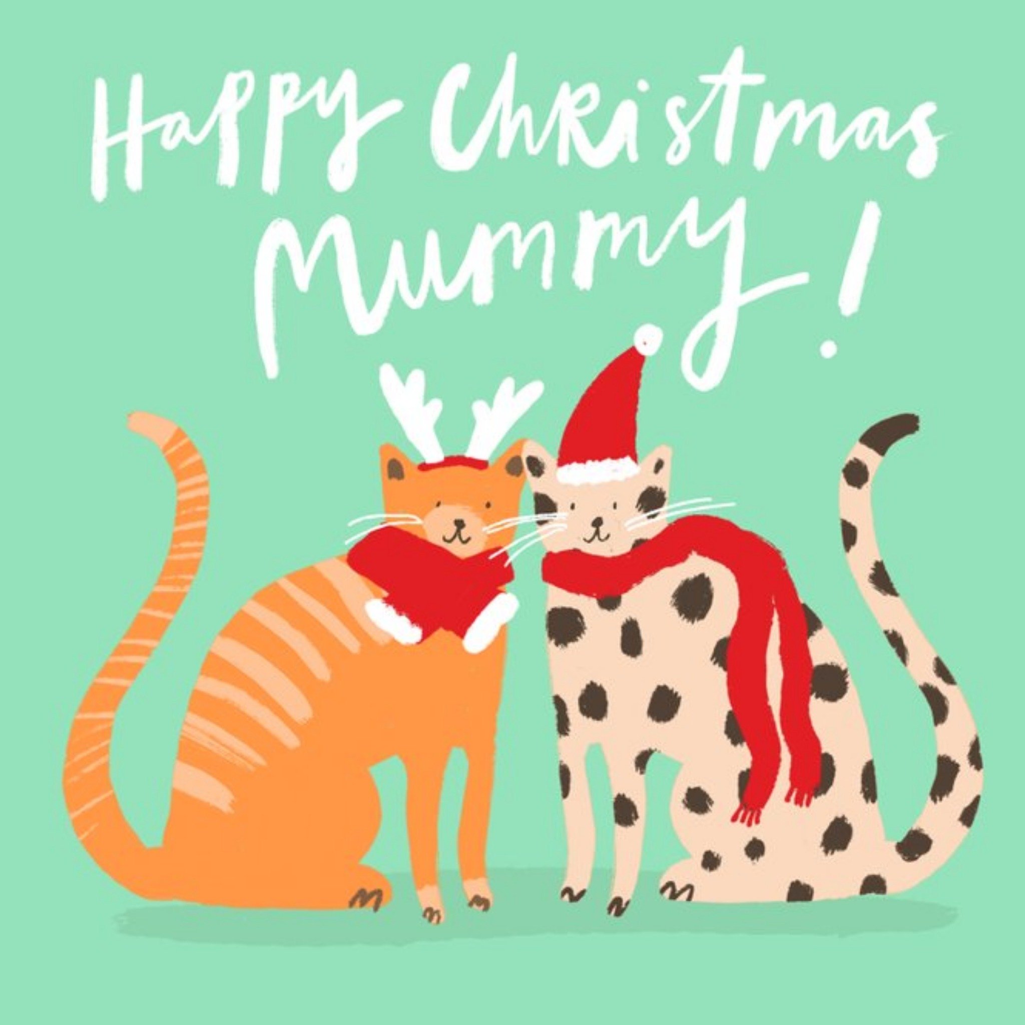 Katy Welsh Cute Cat Illustrations Happy Christmas Card, Square