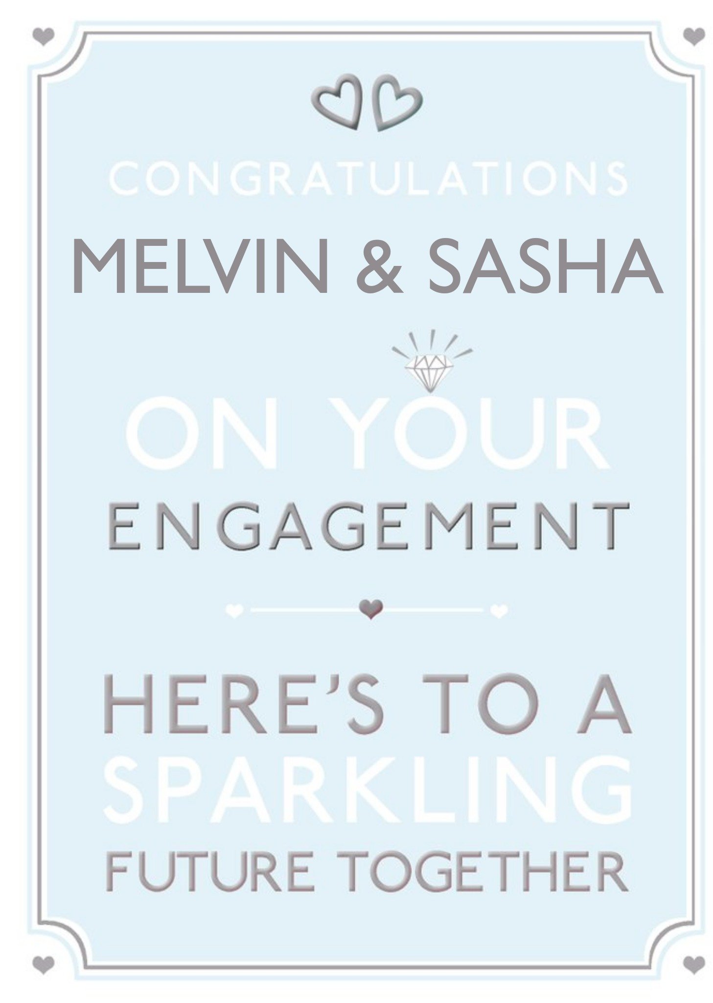 Moonpig Hotchpotch Typographic Customisable Engagement Card Ecard