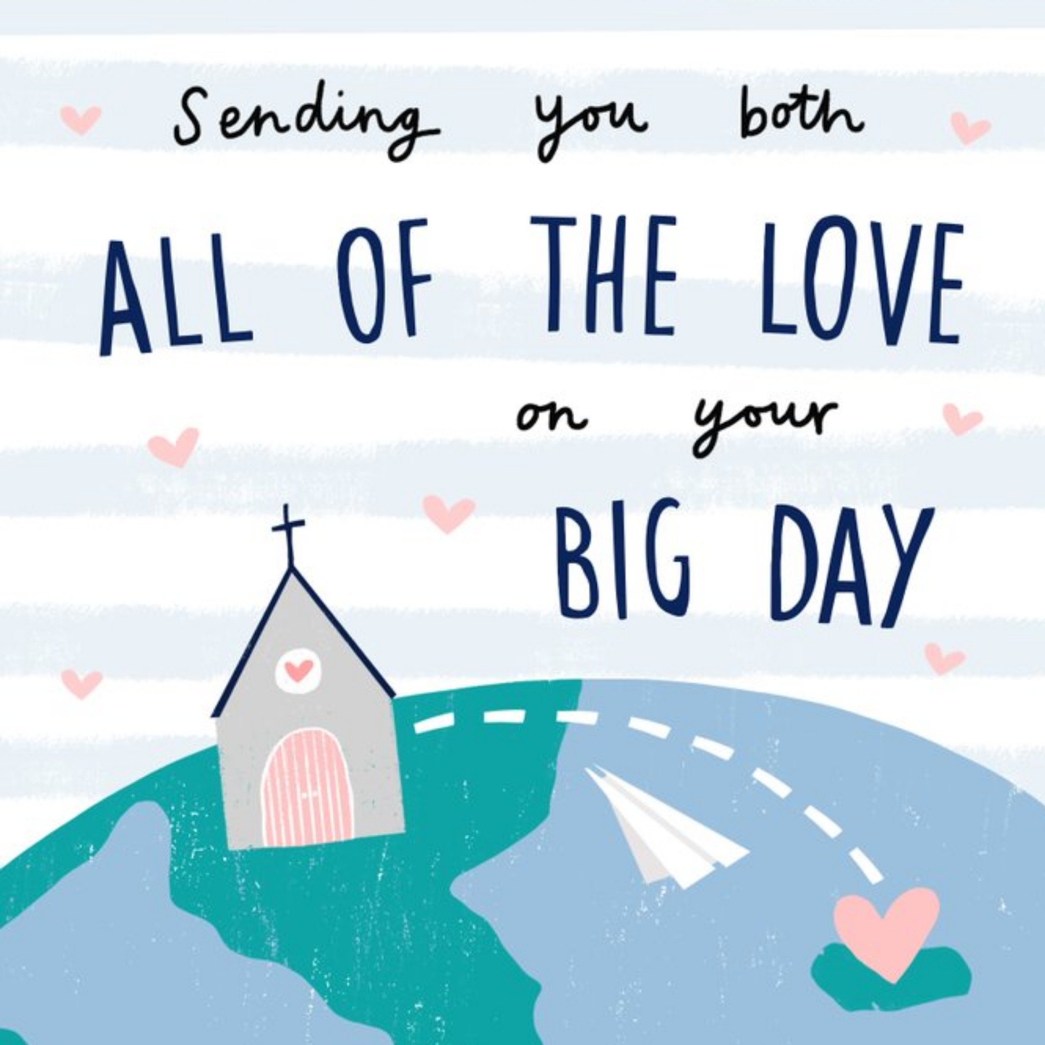 Sending You Both All The Love On Your Big Day Across The Miles Wedding Card, Square