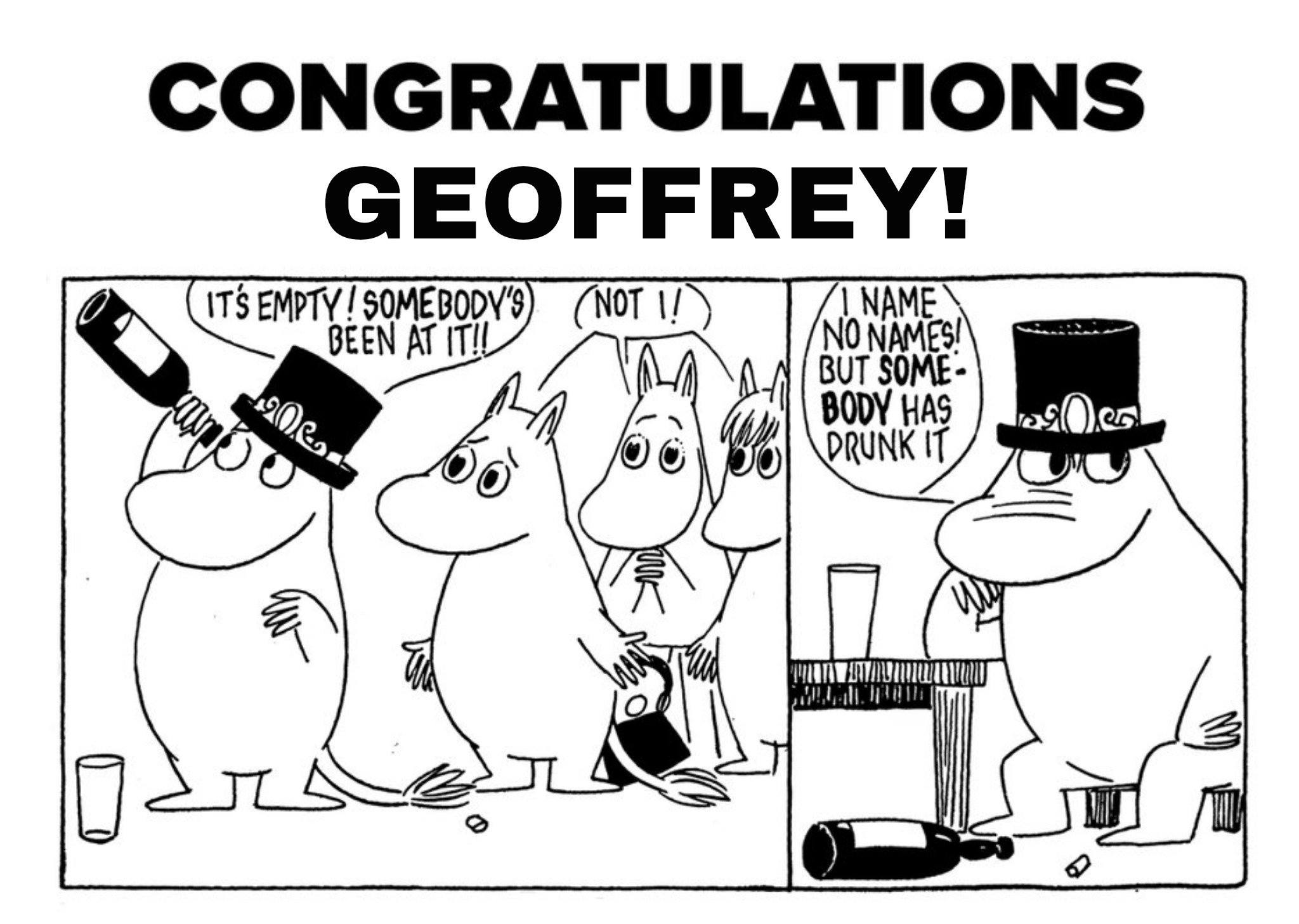 Moonpig Funny Moomin Congratulations Card, Large
