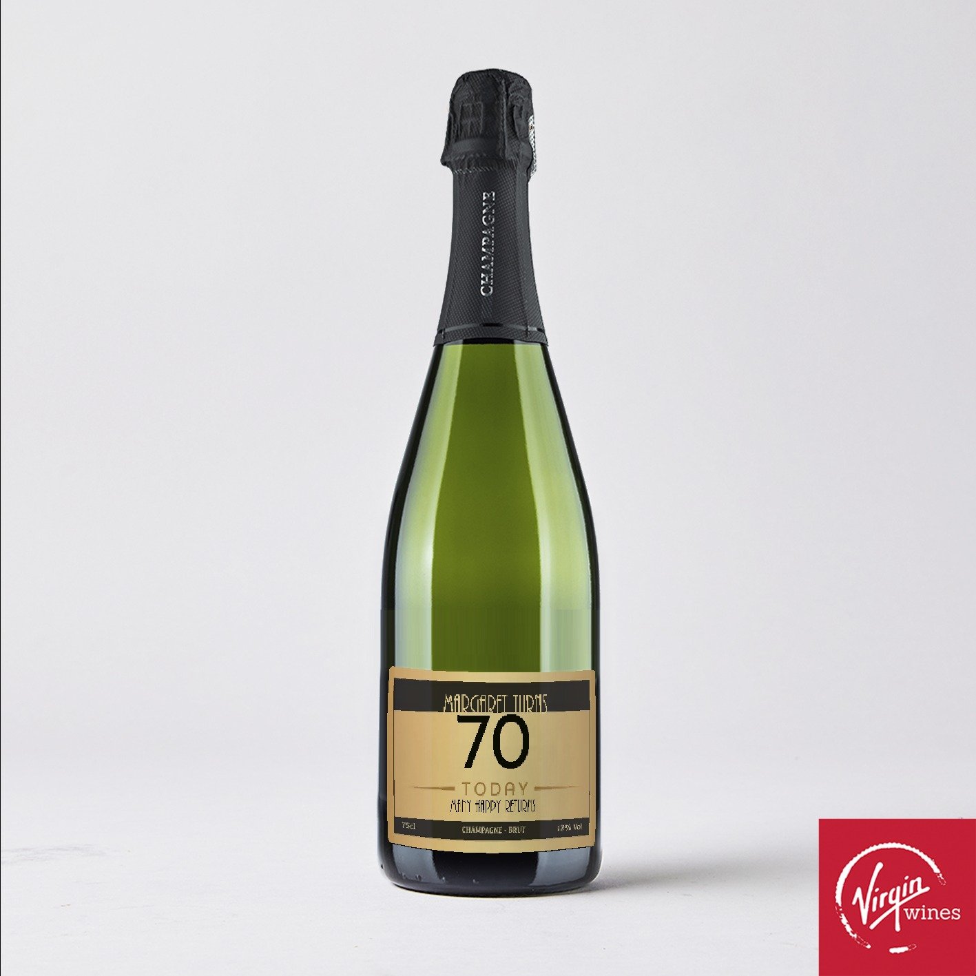 Moonpig Personalised 70th Birthday Champagne 75Cl Alcohol