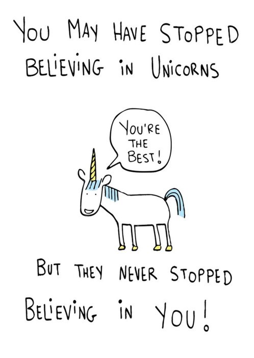 Illustration Of A Unicorn You Are The Best Card