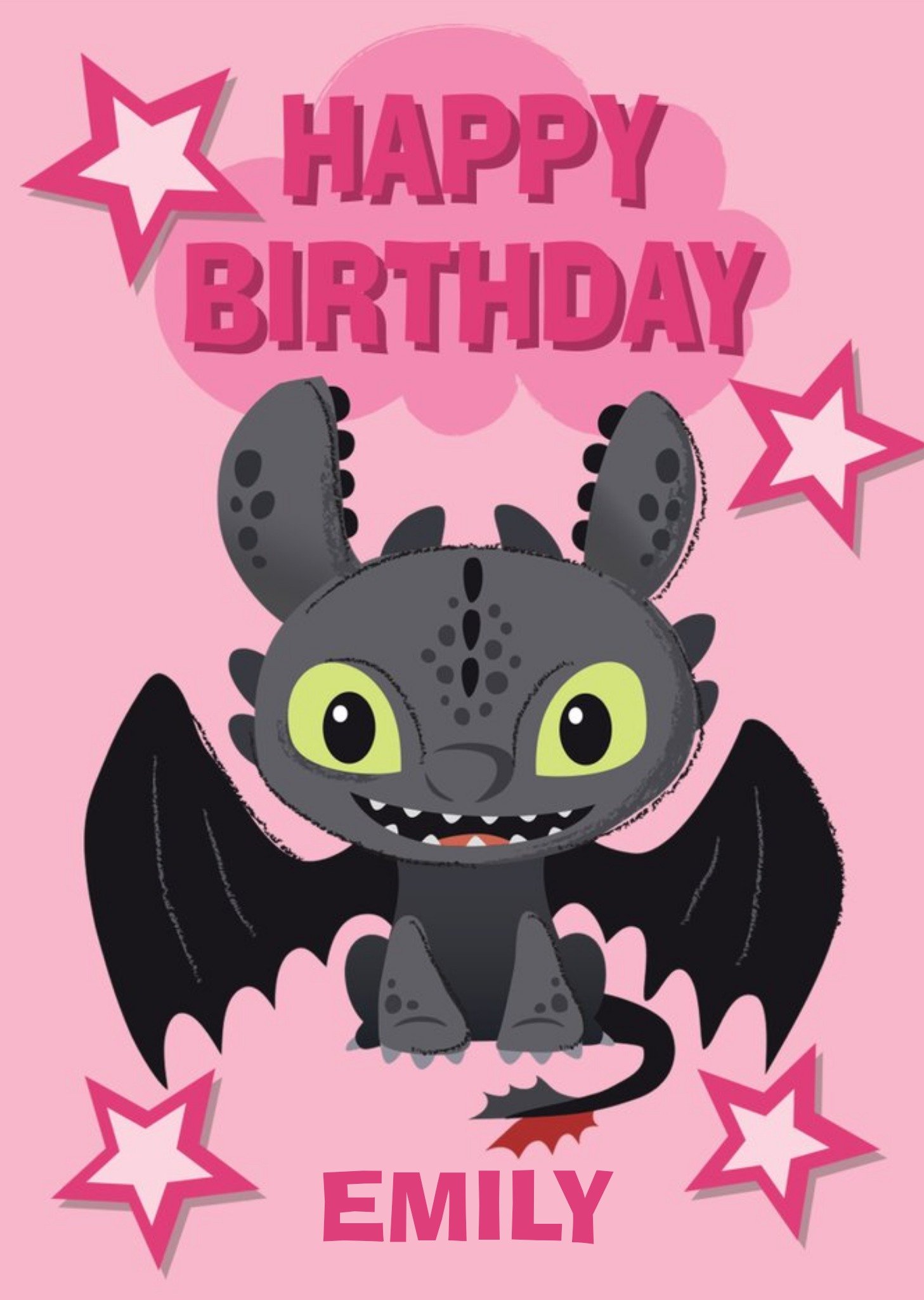 Moonpig Cute How To Train Your Dragon Toothless Birthday Card, Large