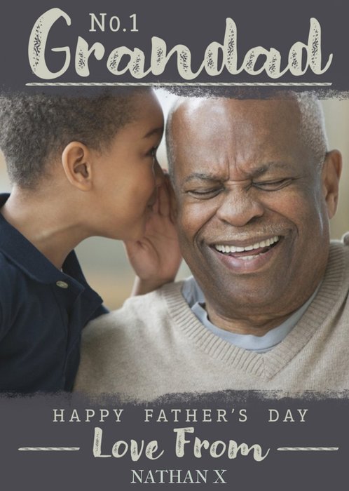 Number One Grandad Happy Fathers Day Photo Card