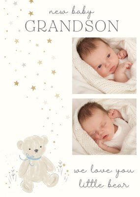 Little Bear Photo Upload New Baby Card