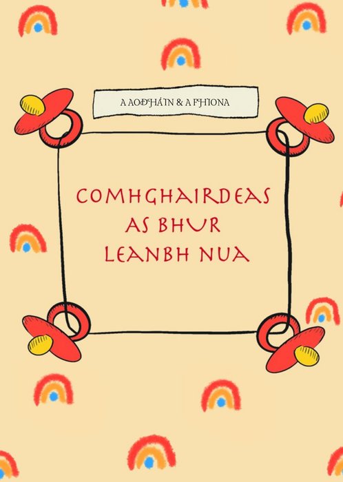 Neutral Modern Irish Language Comhghairdeas As Bhur Leanbh Nua New Baby Card