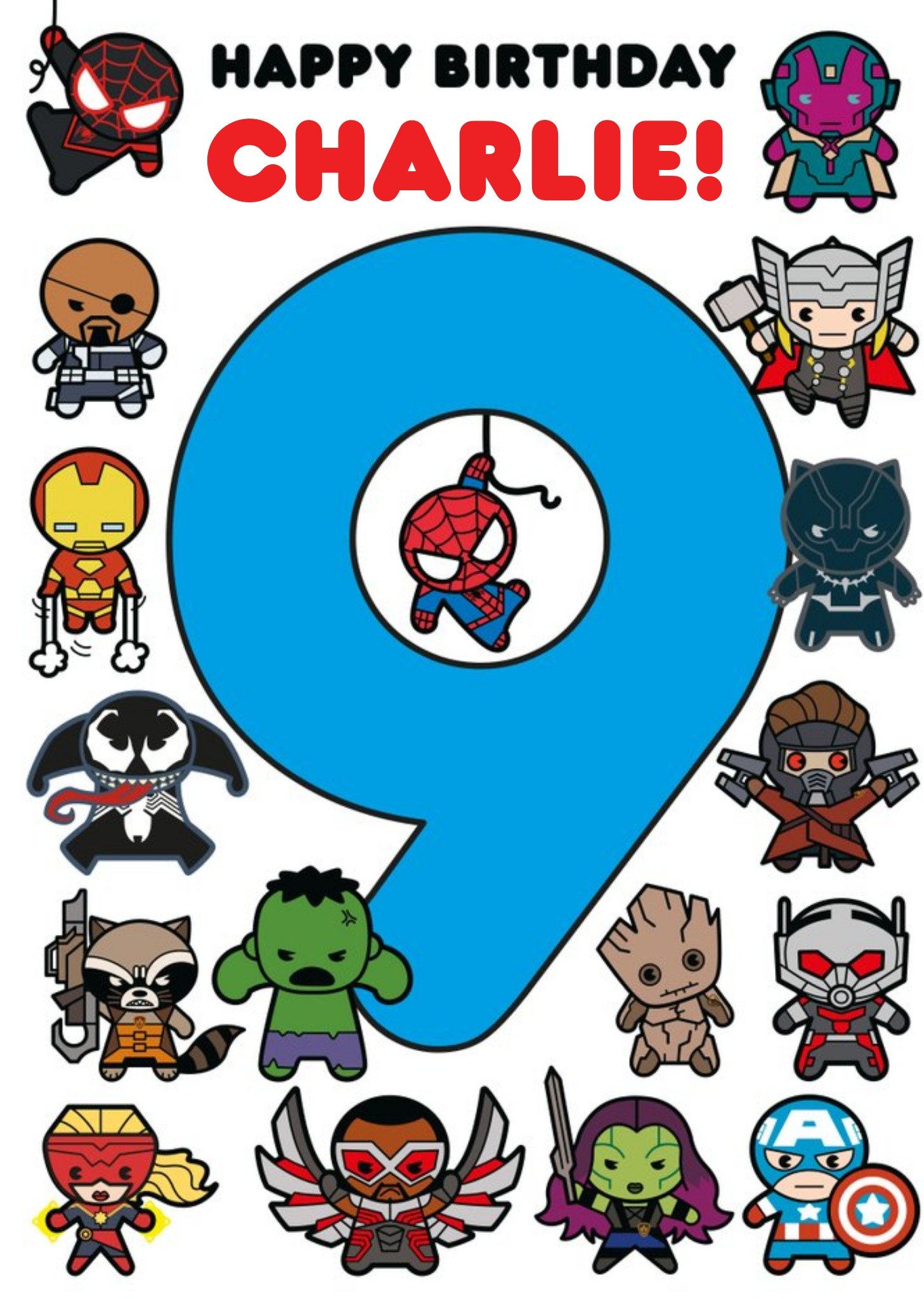 Spiderman Marvel Comics Characters 9 Card Ecard