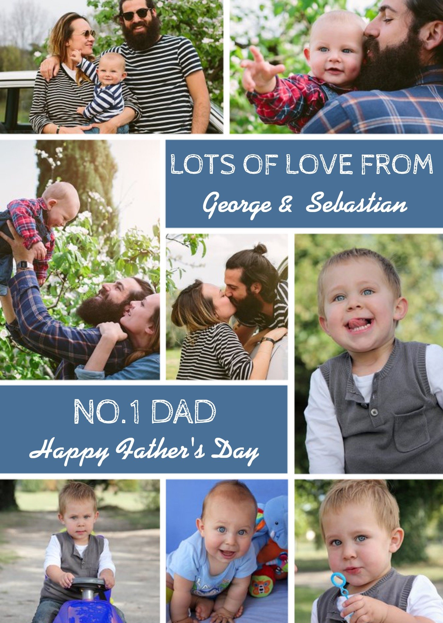 No.1 Dad - Photo Customised Father's Day Card Ecard