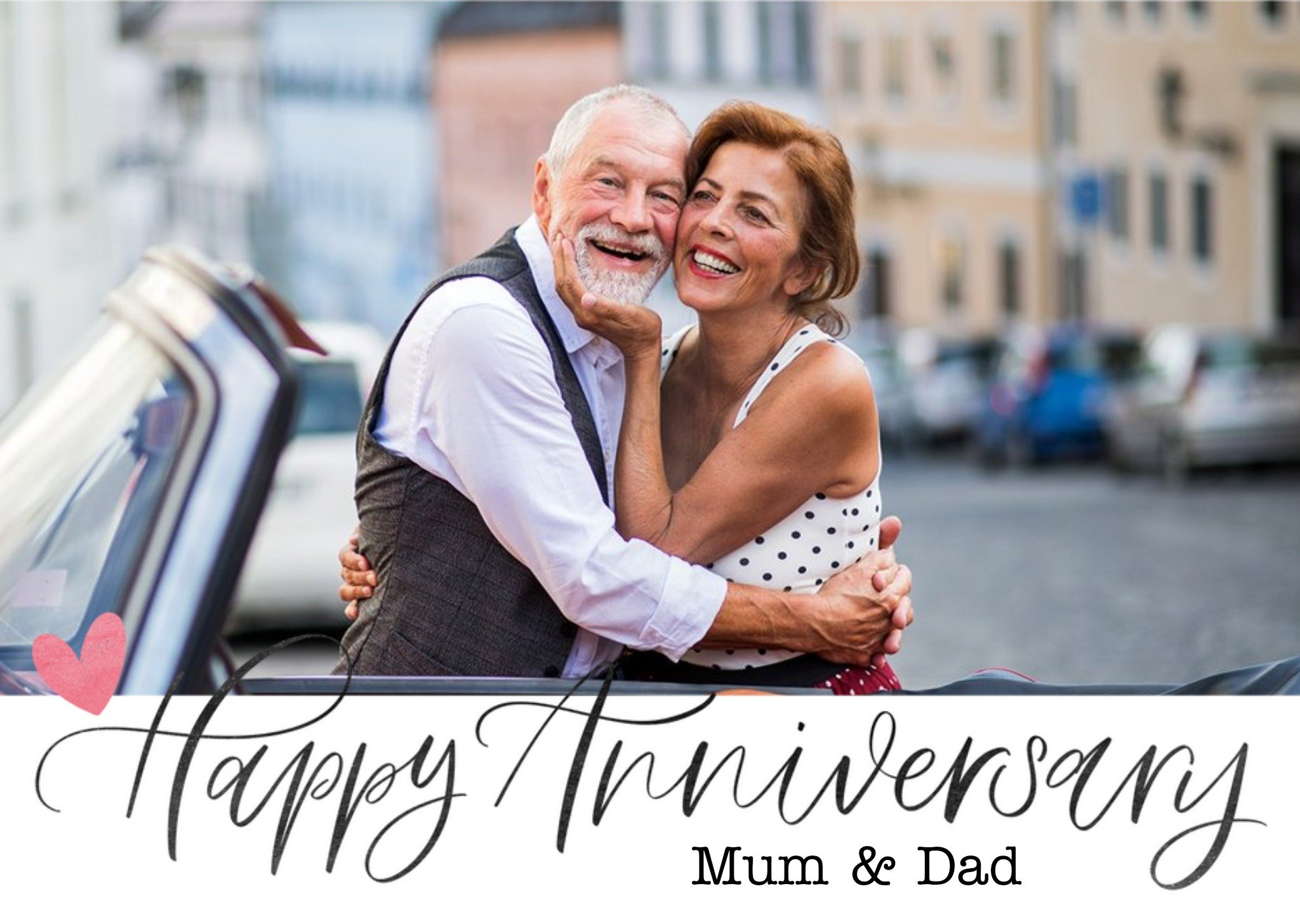 Typographic Happy Anniversary Mum And Dad Photo Upload Card Ecard