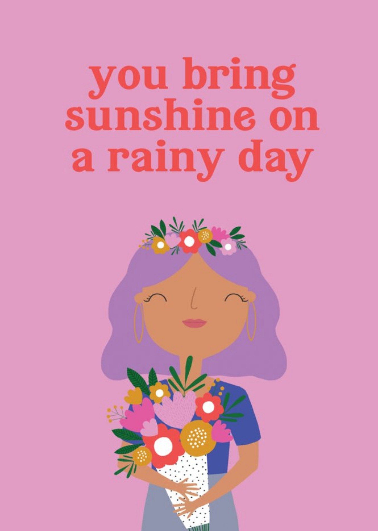 Paperlink Choose Joy Sunshine Rainy Day Illustrated Character Card Ecard