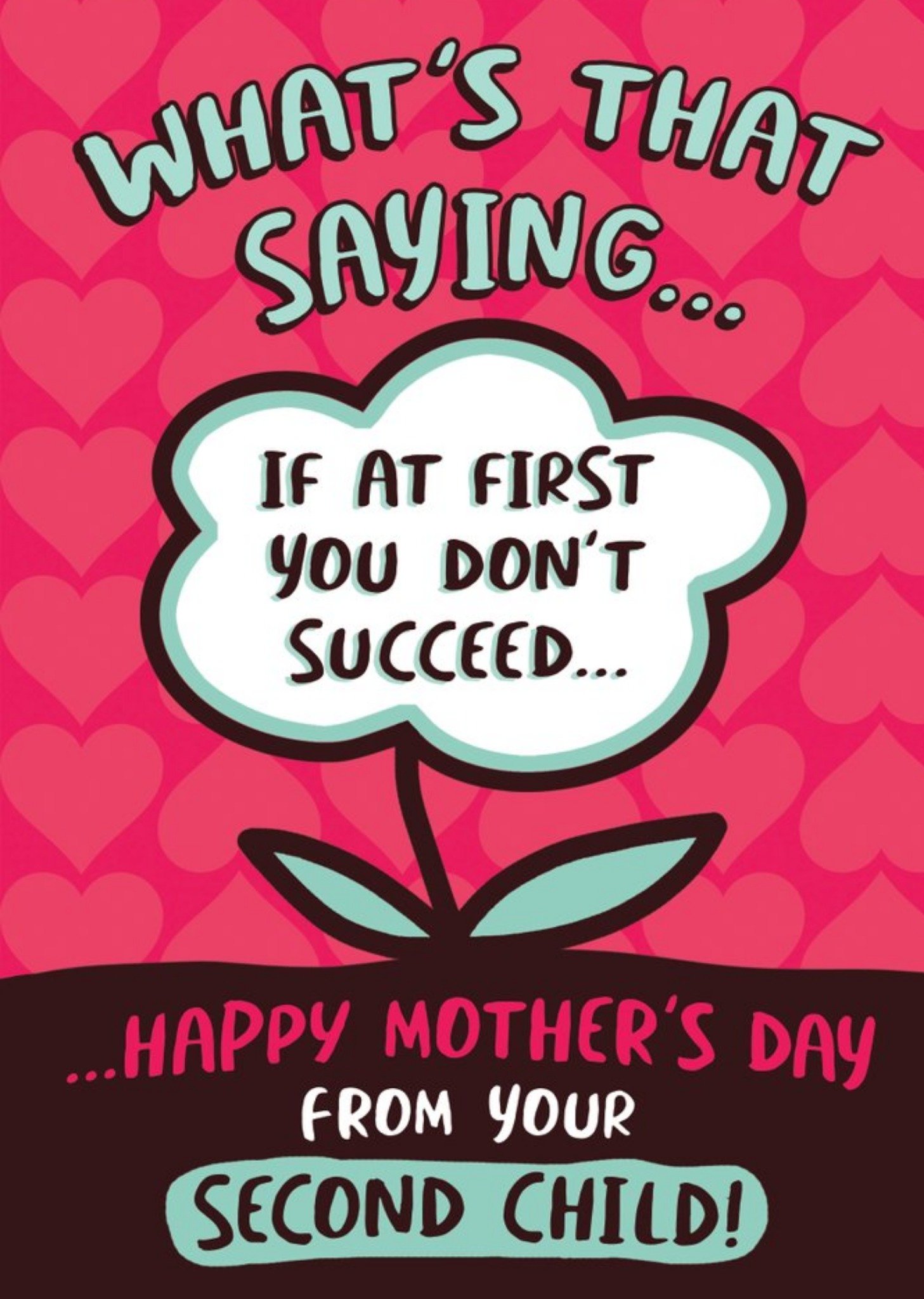 Moonpig Funny Second Child Mother's Day Card, Large