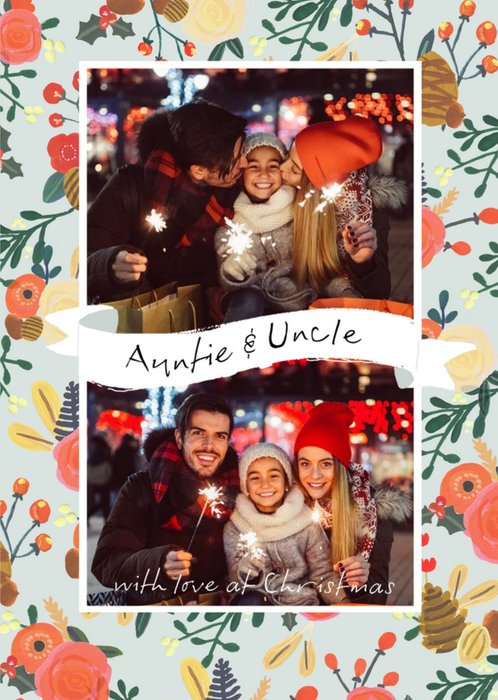Le Jardin De Fleur Christmas Photo Upload Card Auntie And Uncle With Love At Christmas