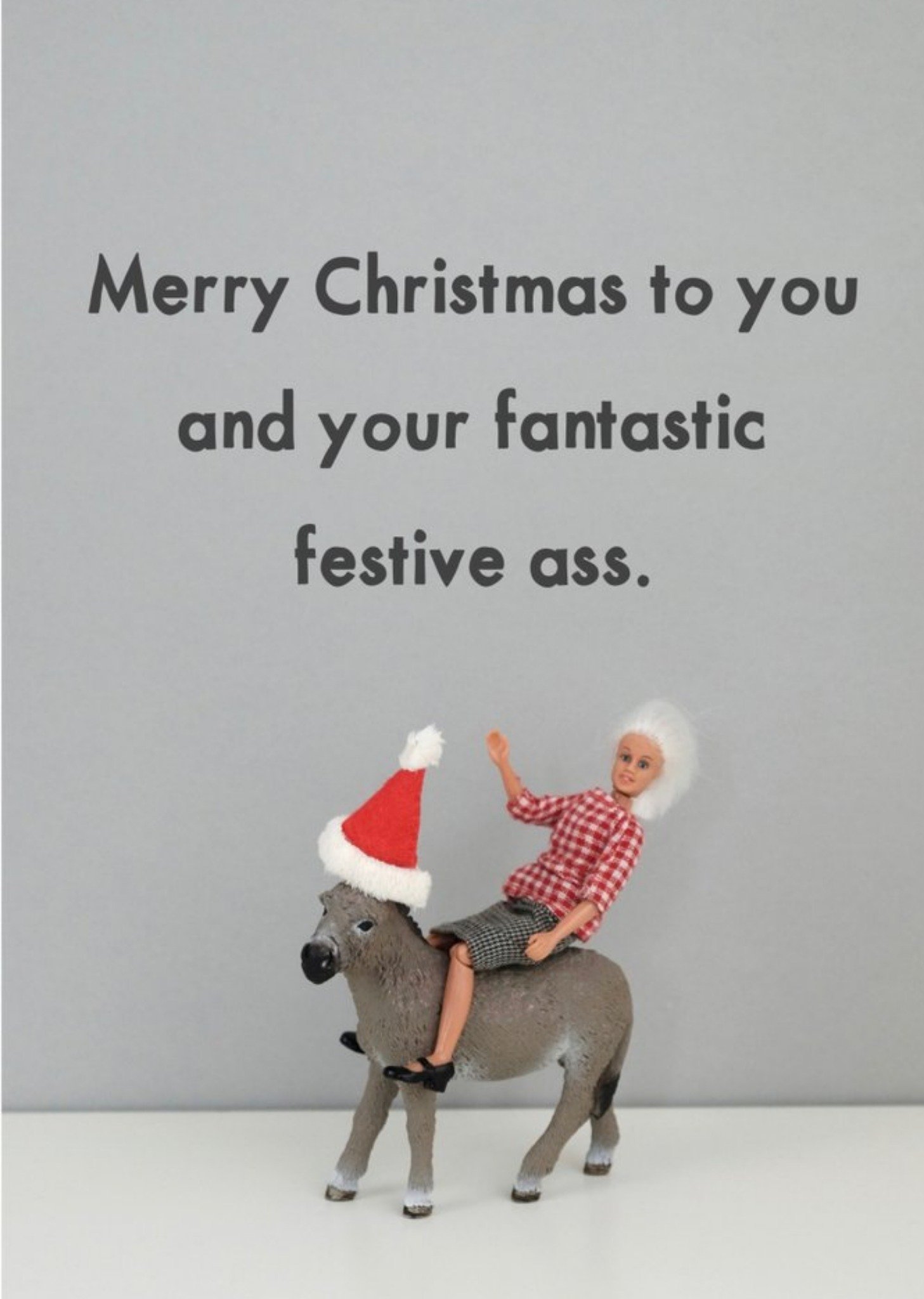 Bold And Bright Funny Doll Merry Christmas To You And Your Festive Ass Card