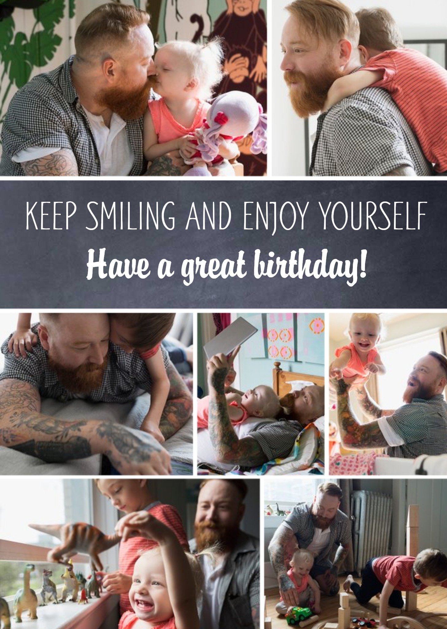 Moonpig Photo Birthday Card - Keep Smiling And Enjoy Yourself, Large