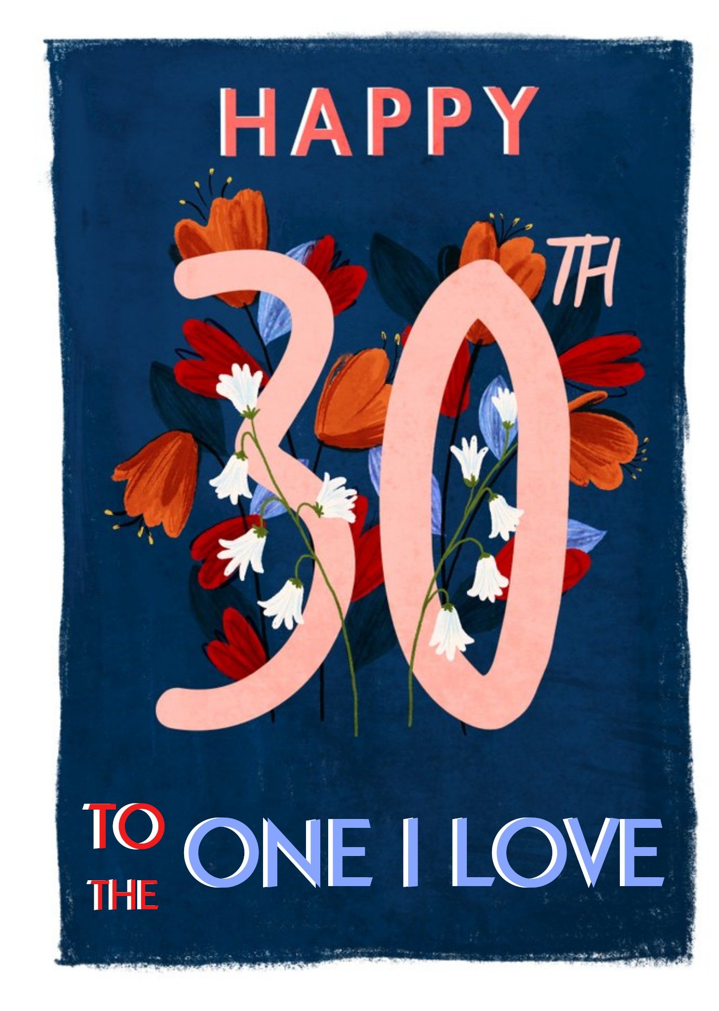 Katie Hickey Illustrations Milestone Floral 30th Arty Birthday Card Ecard