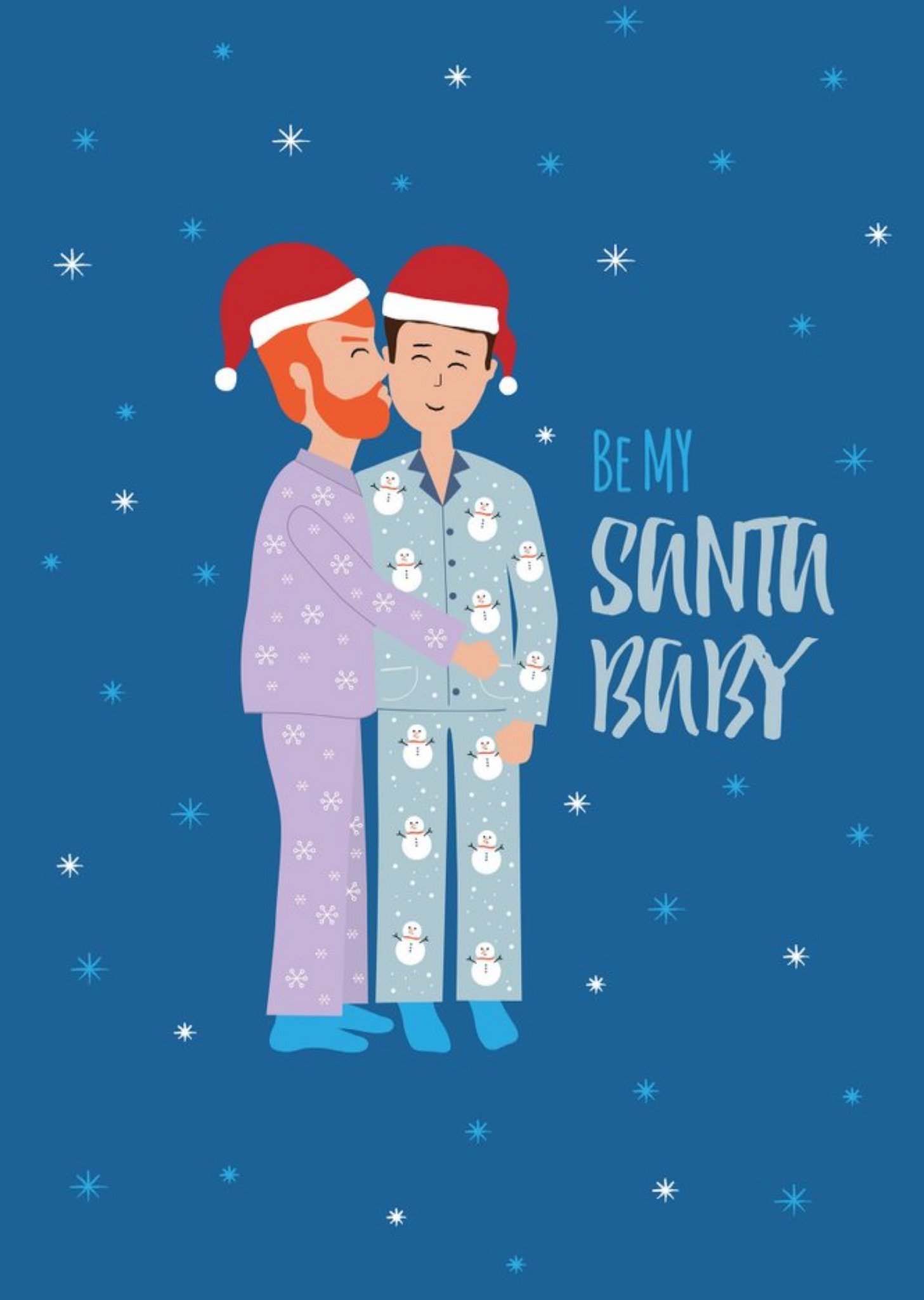 Moonpig Huetribe Two Men Be My Santa Baby Christmas Card Ecard