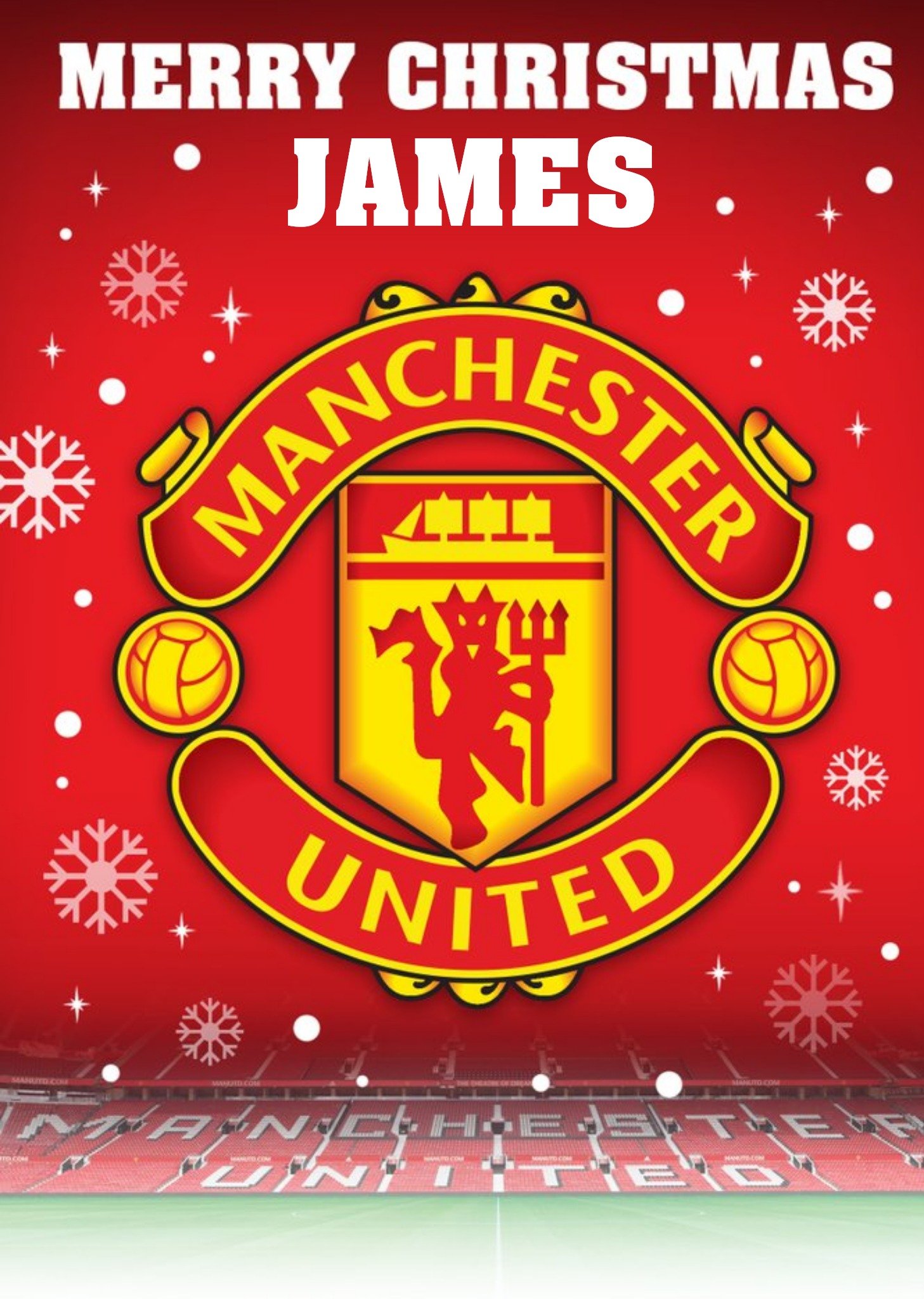 Manchester United Fc Football Club Christmas Card, Large