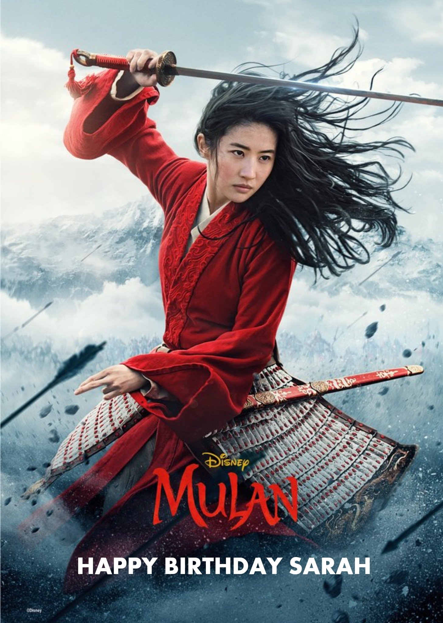 Disney Mulan Movie Photographic Birthday Card Ecard