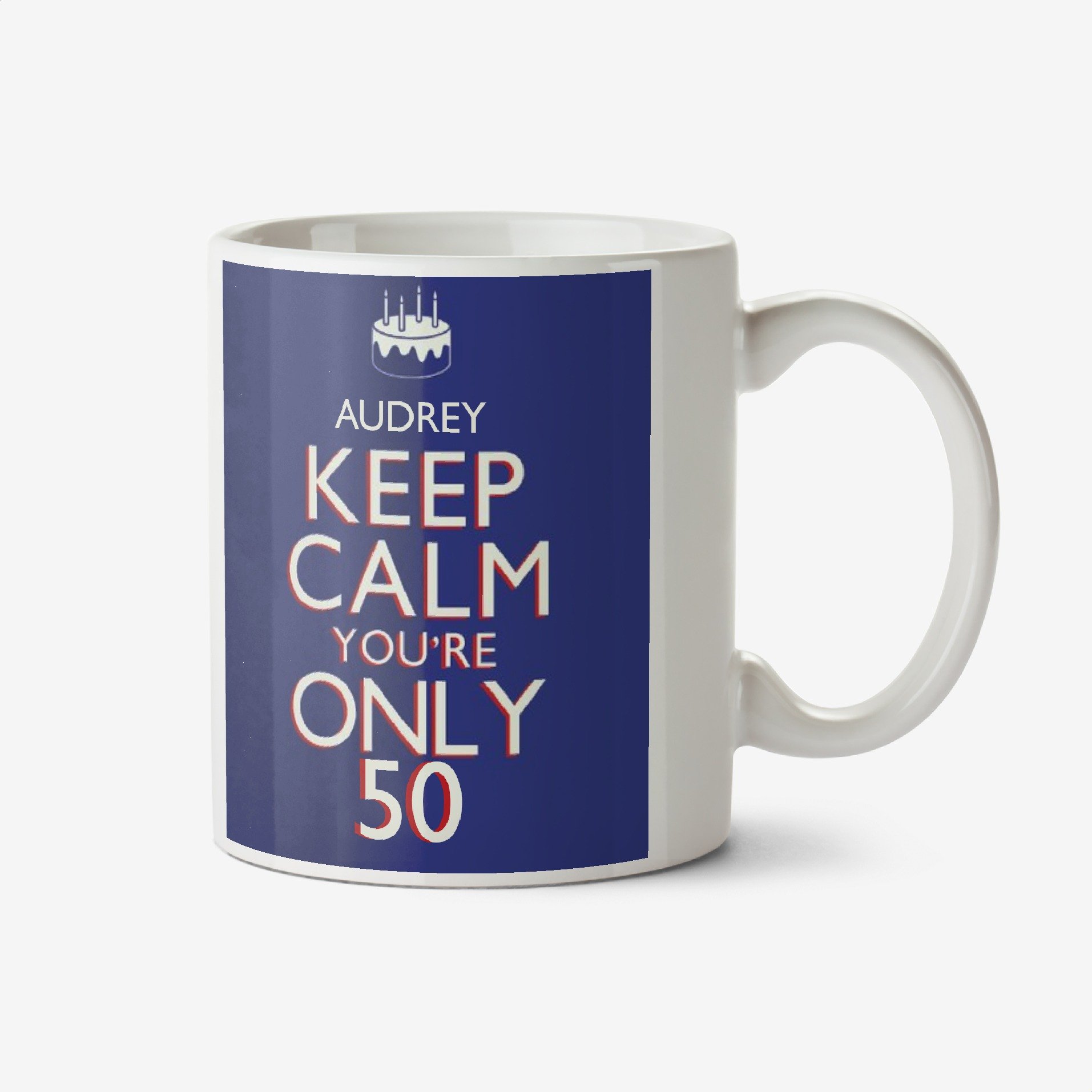Moonpig Keep Calm 50 Personalised Mug Ceramic Mug