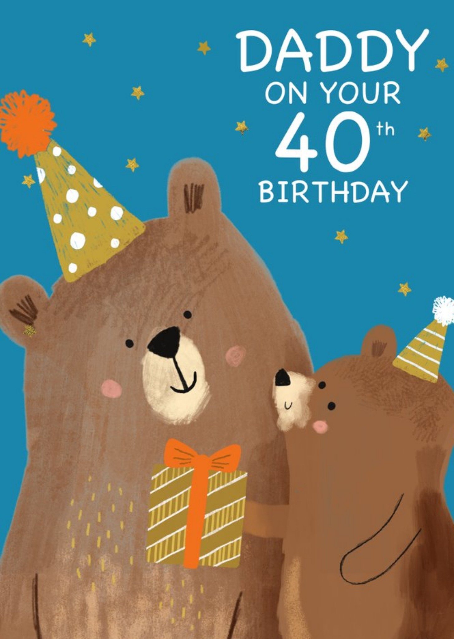 Moonpig Guk Dad Bear 40th Birthday Card, Large