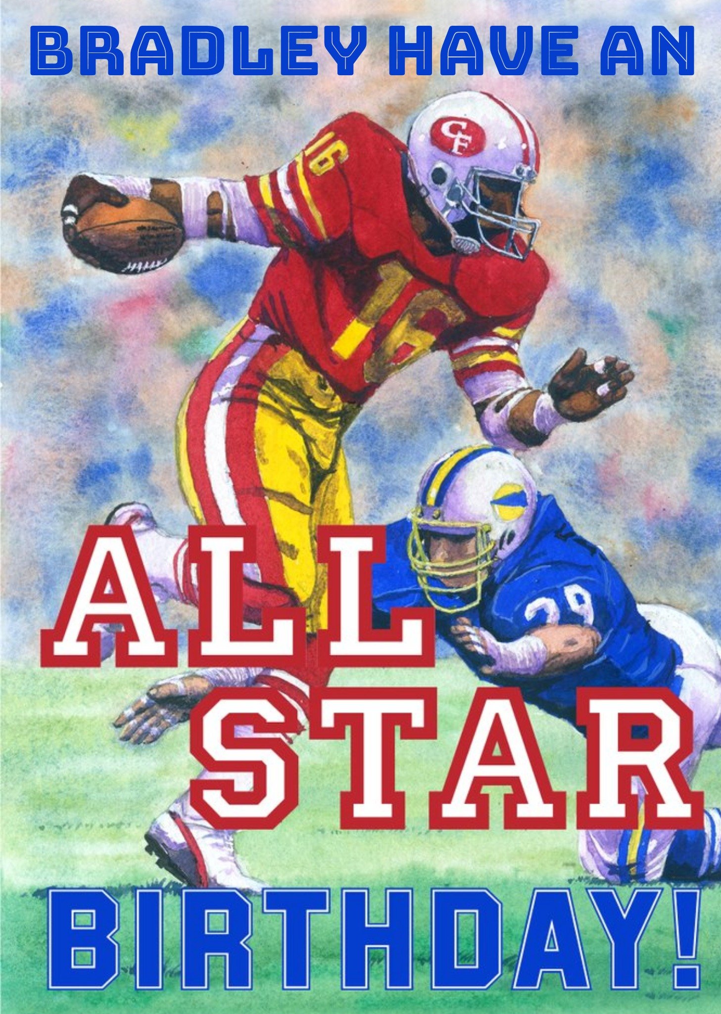 Mary Evans American Football All Star Birthday Card Ecard