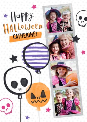 Scary Balloons Happy Halloween Multi-Photo Card