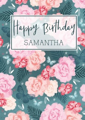 Traditional Illustrated Floral Birthday Card