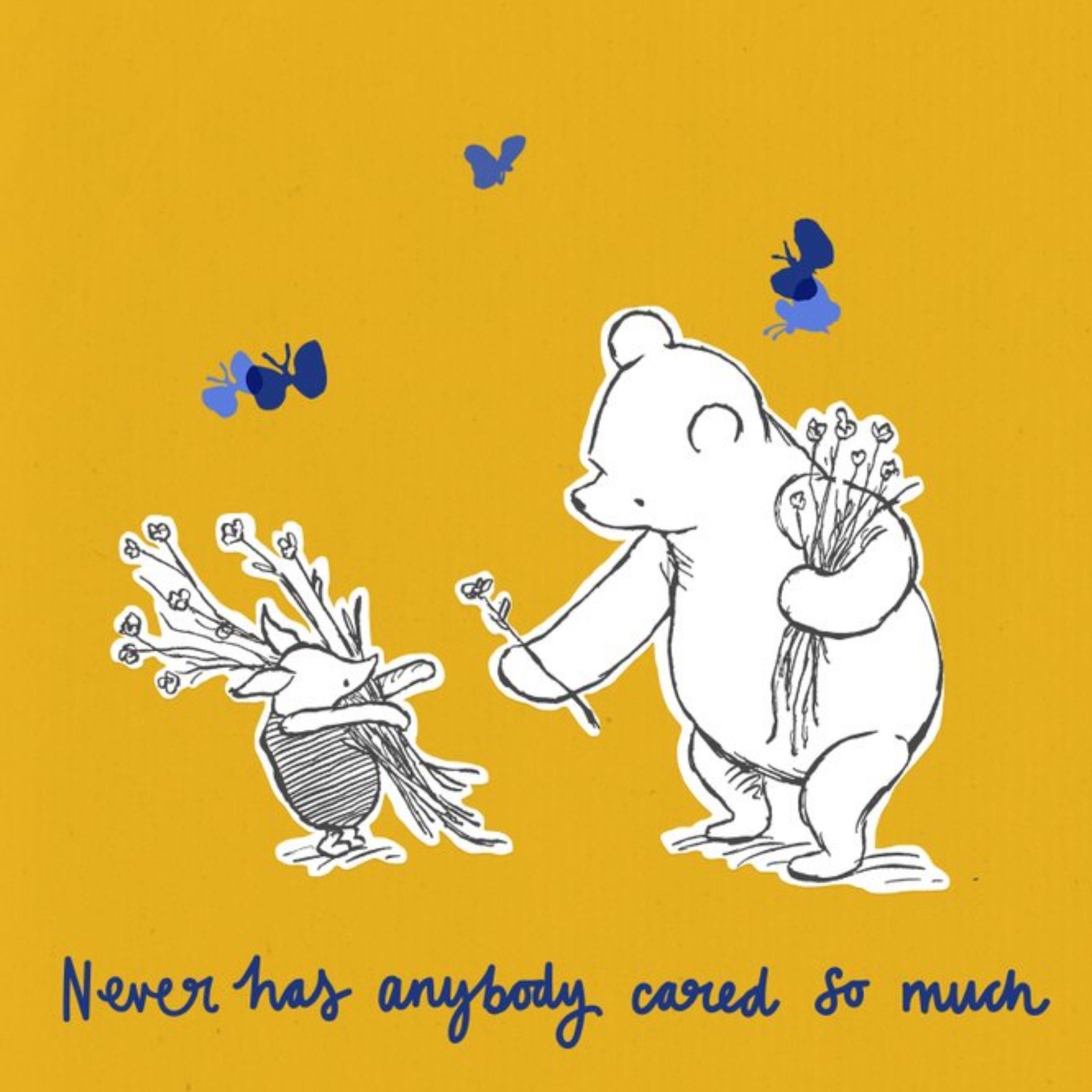 Sentimental Card - Disney - Winnie The Pooh - Cute Card - Just A Note, Large