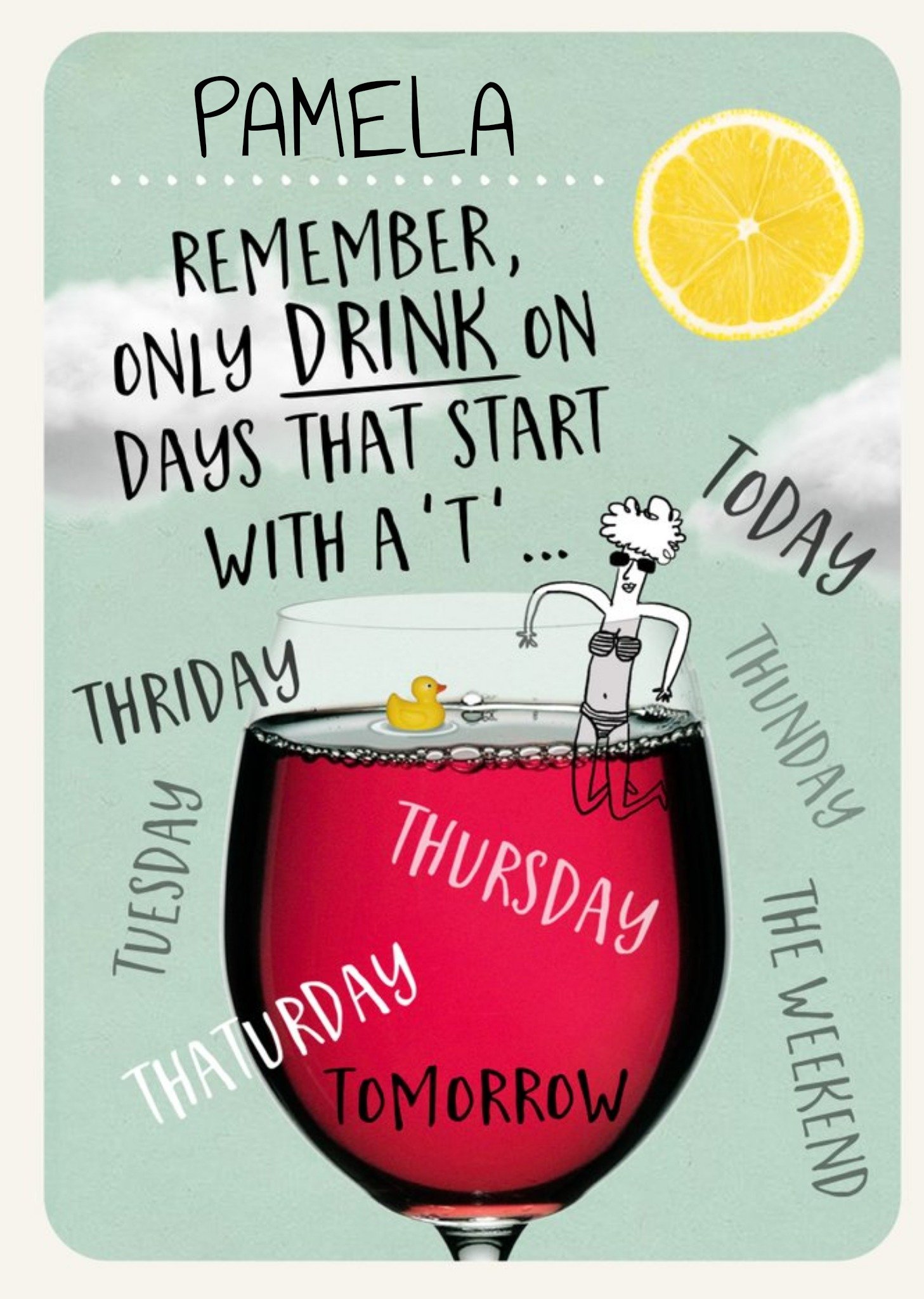 Moonpig Funny Birthday Card For Her - Wine Ecard