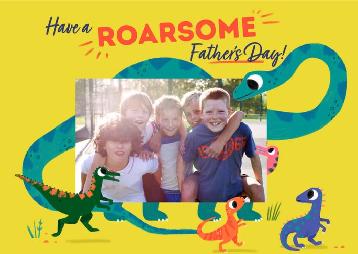 Illustration Dinosaurs Have A Roarsome Fathers Day Card