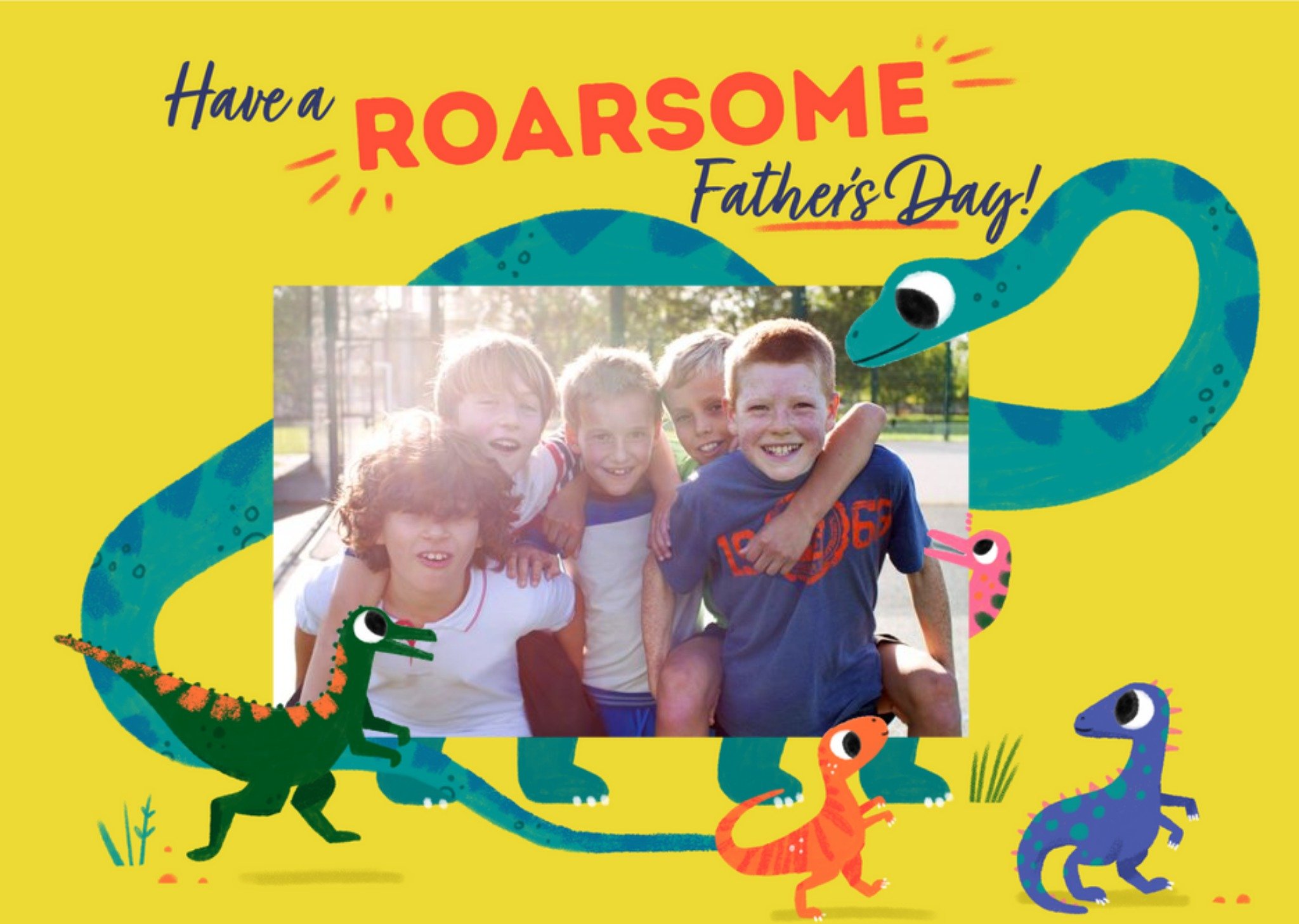 Illustration Dinosaurs Have A Roarsome Fathers Day Card Ecard