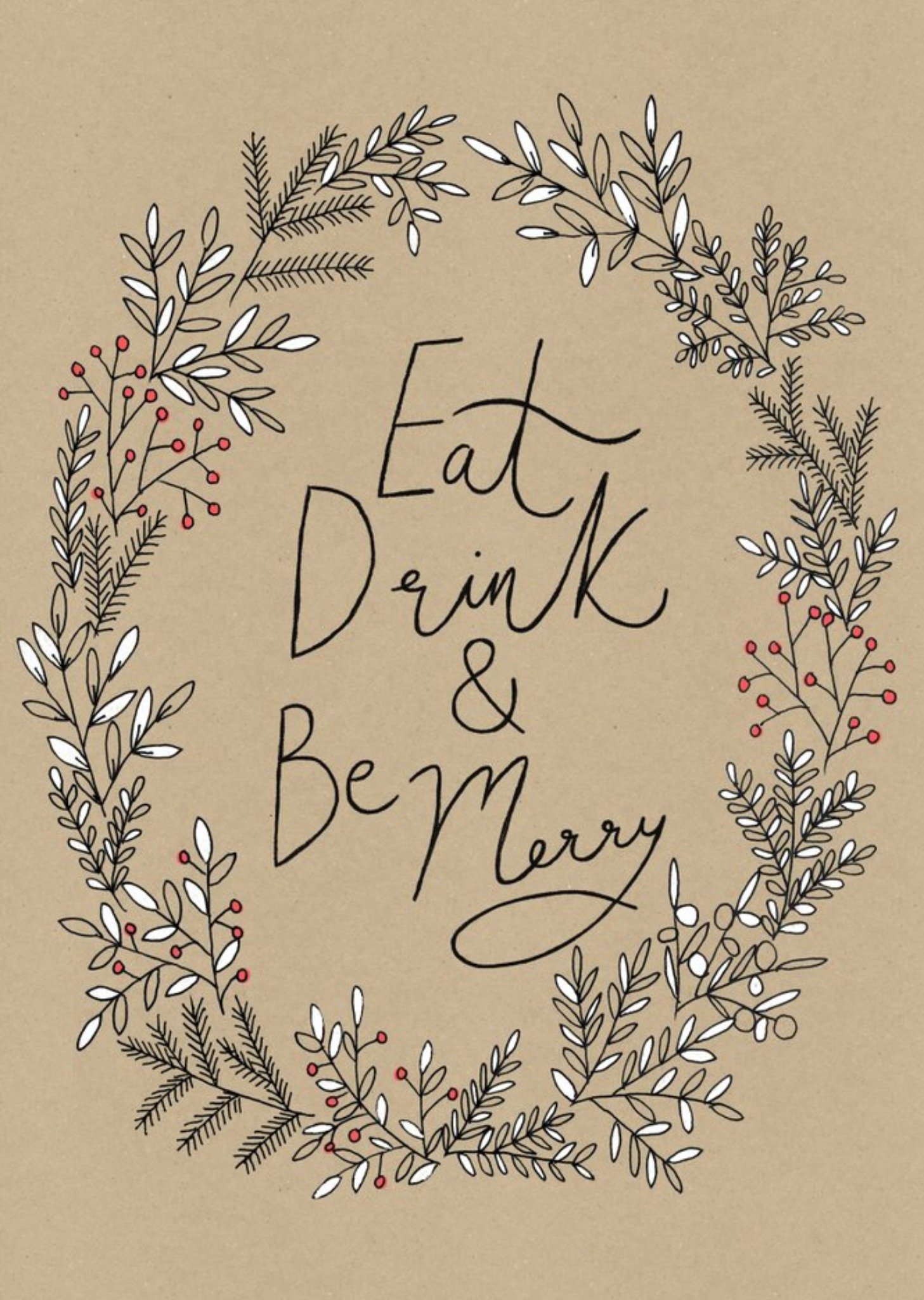 Moonpig Eat, Drink And Be Merry Christmas Card, Standard