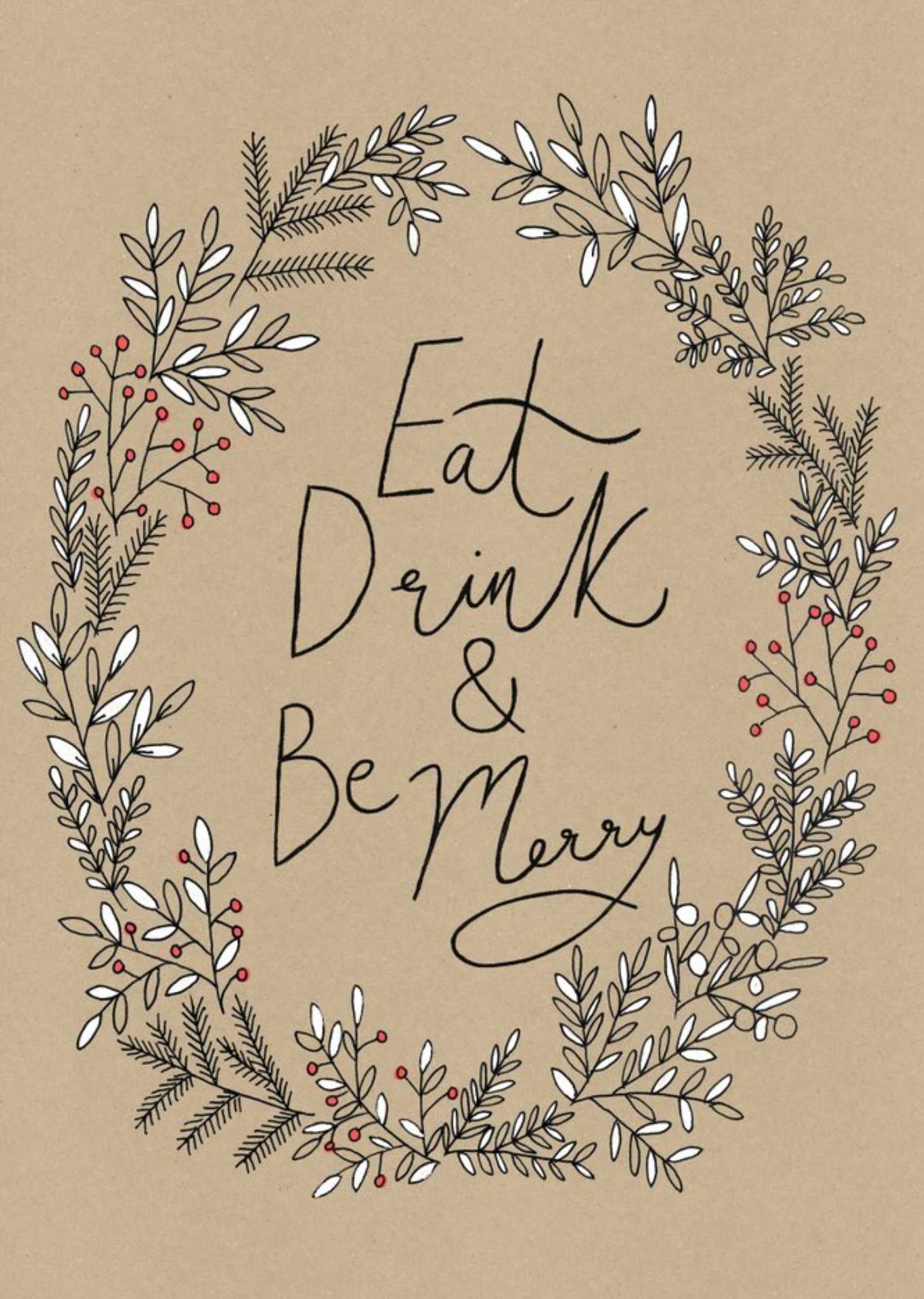 Eat, Drink And Be Merry Christmas Card Ecard