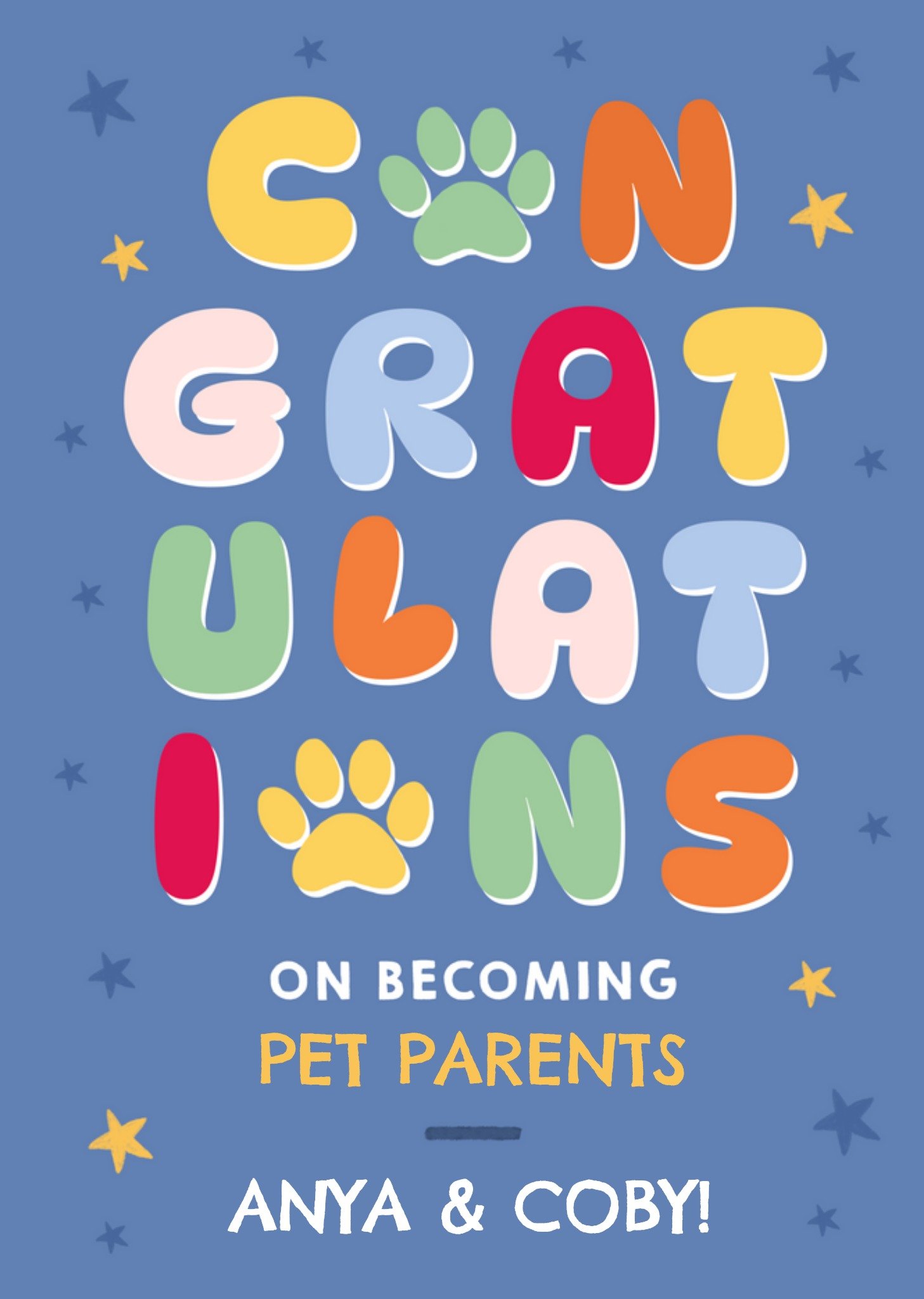 Moonpig Pet Parents Colourful Congratulations Card Ecard