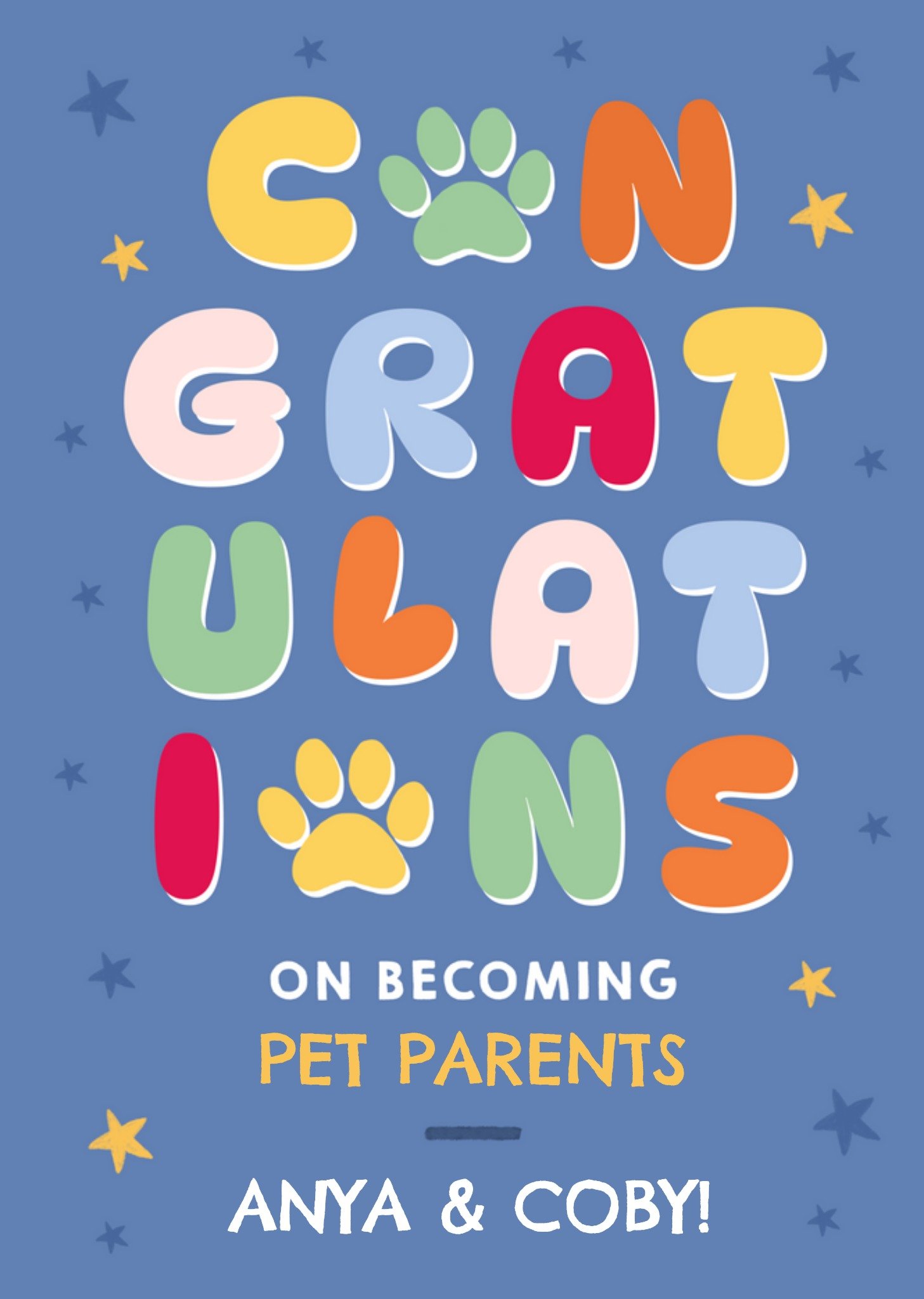 Pet Parents Colourful Congratulations Card Ecard