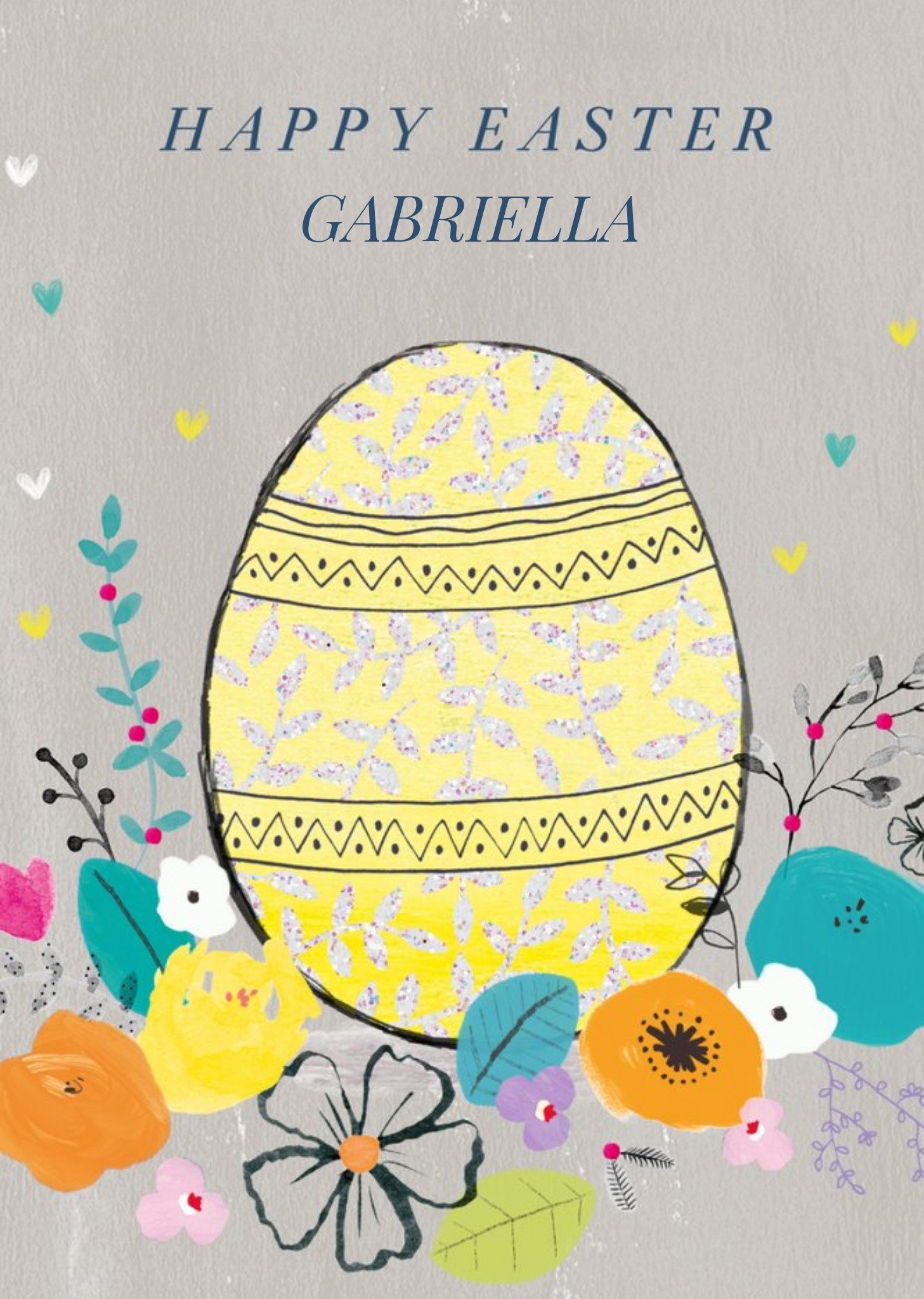 Typographic Illustrative Personalised Easter Card Ecard