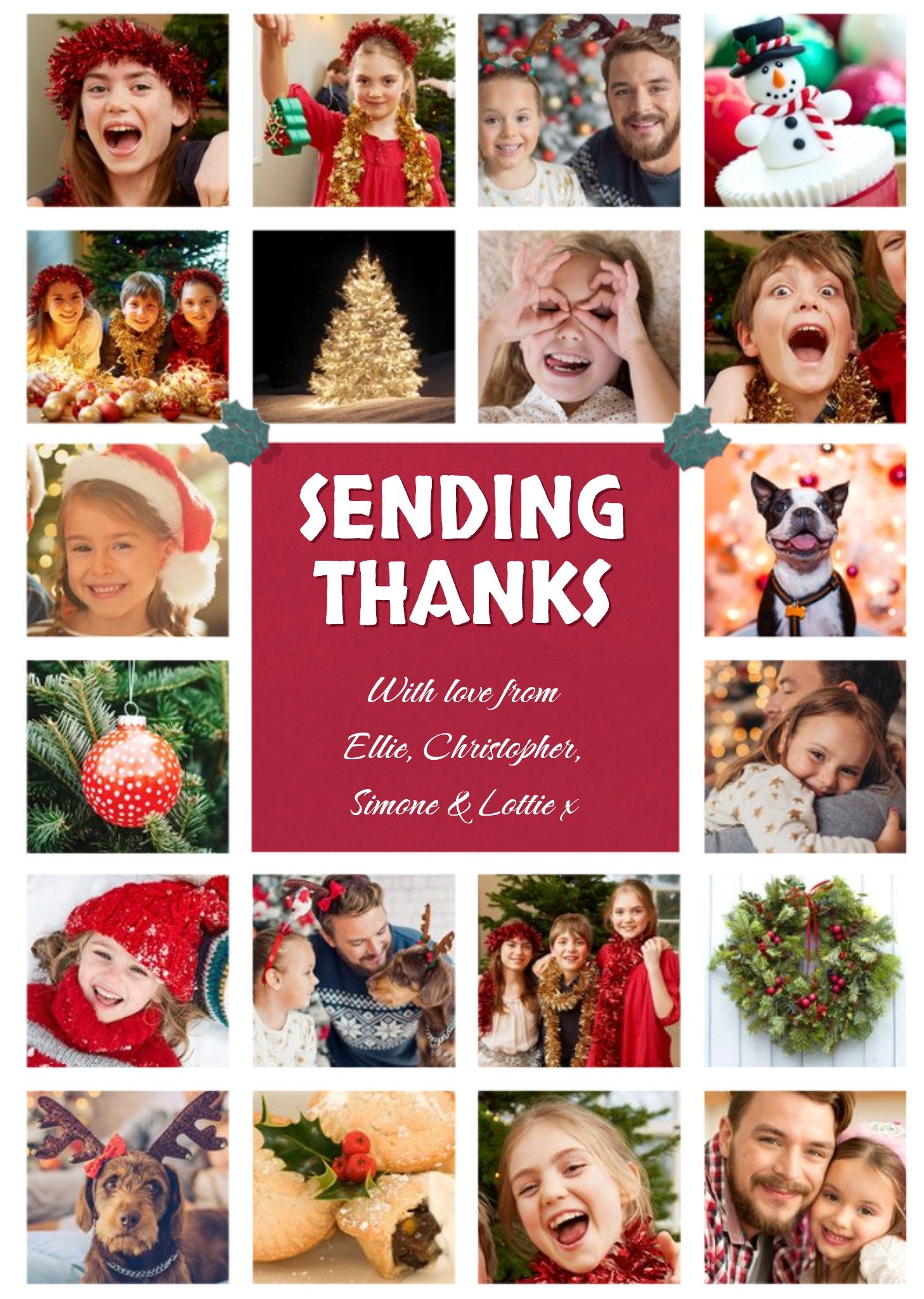 Multiple Photo Upload Thank You Christmas Card