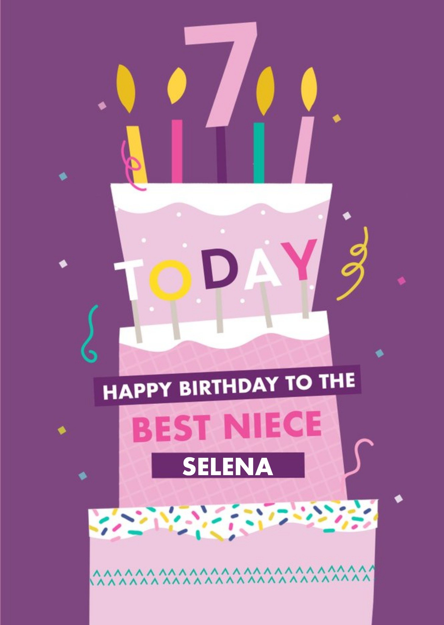 Illustrated Tier Cake Happy Birthday To The Best Niece Card Ecard