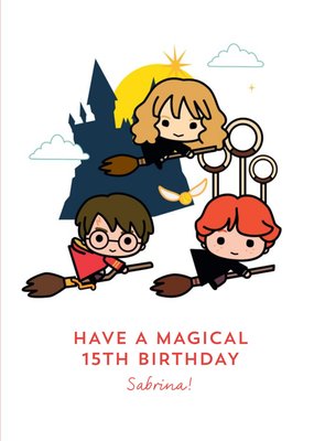 Harry Potter Ron Weasley Hermione Granger 15th Birthday Card