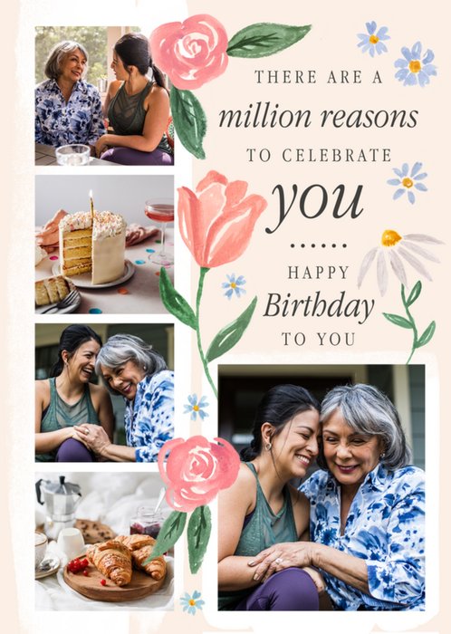 A Million Reasons To Celebrate You Photo Upload Birthday Card