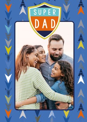 Laura Darrington Modern Super Dad Photo Upload Father's Day Card