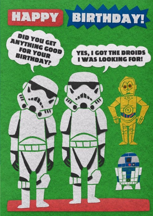 Birthday card - Star Wars - Stormtroopers - droids
