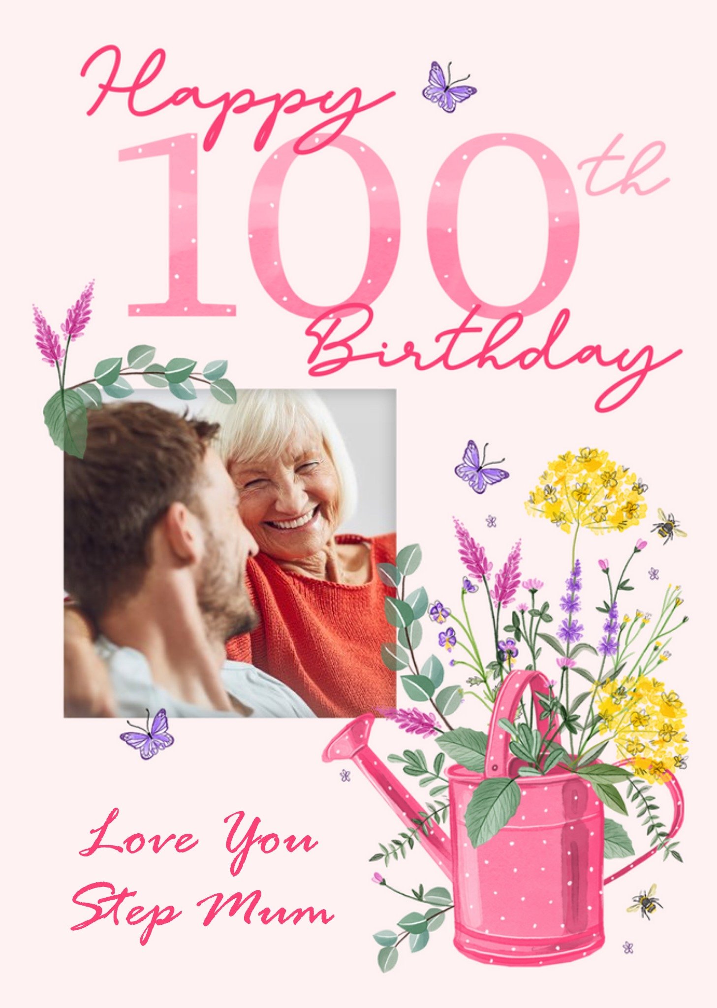 Okey Dokey Design Happy 100th Birthday Photo Upload Birthday Card Ecard