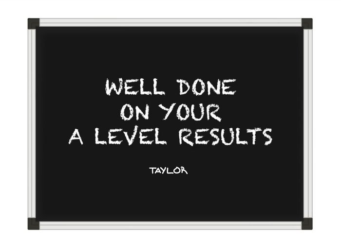 Chalkboard A-Level Exams Results Congratulations Card