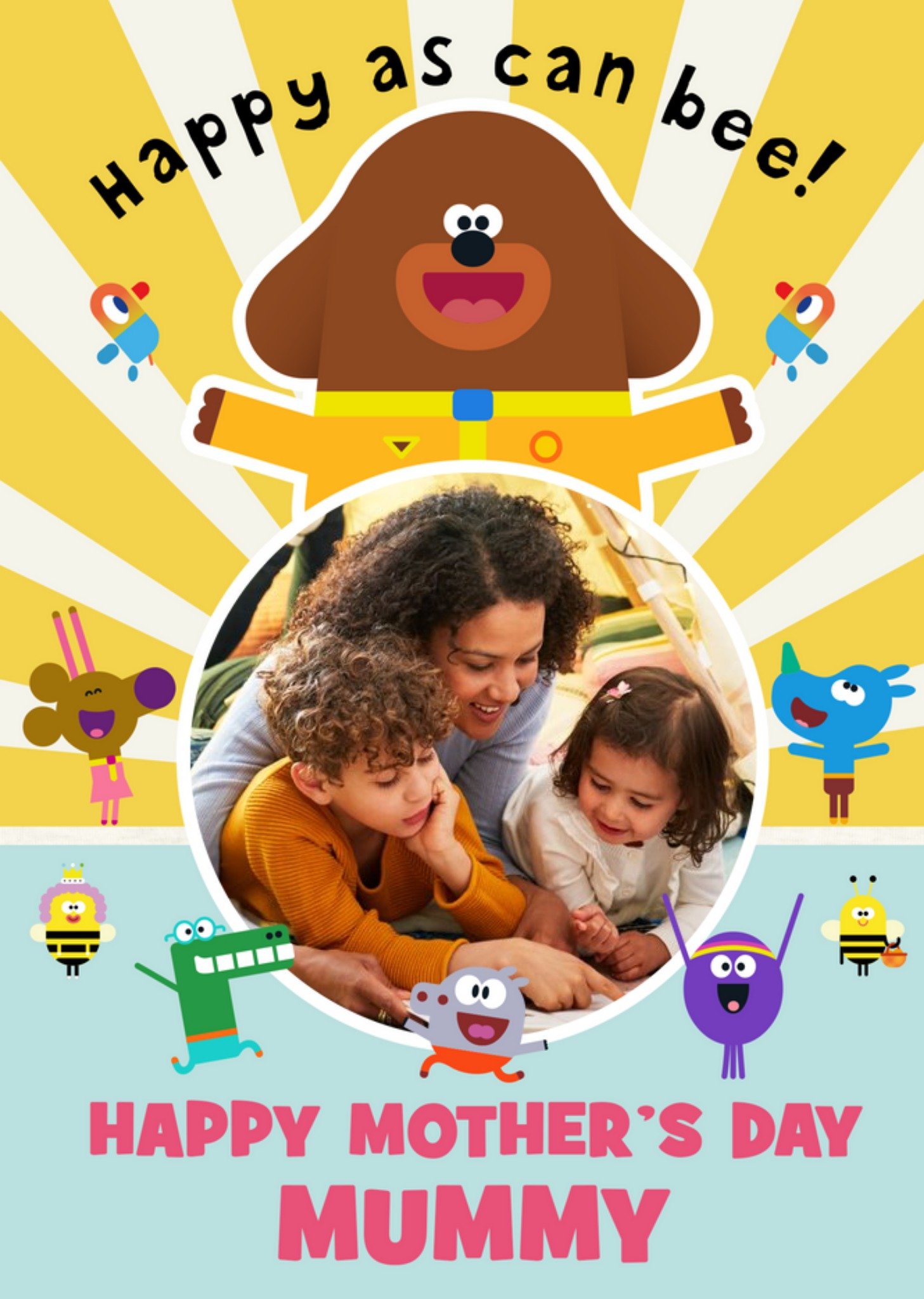 Bbc Hey Duggee Happy As Can Bee Photo Upload Mother's Day Card