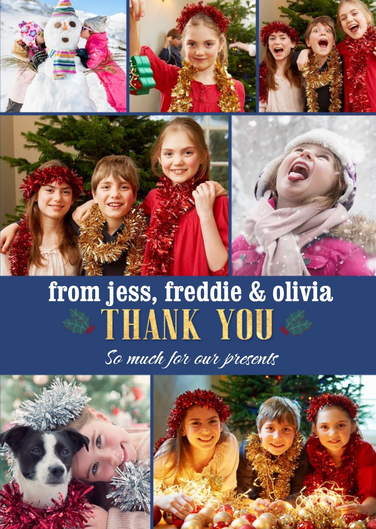 Multiple Photo Upload Thank You Christmas Card