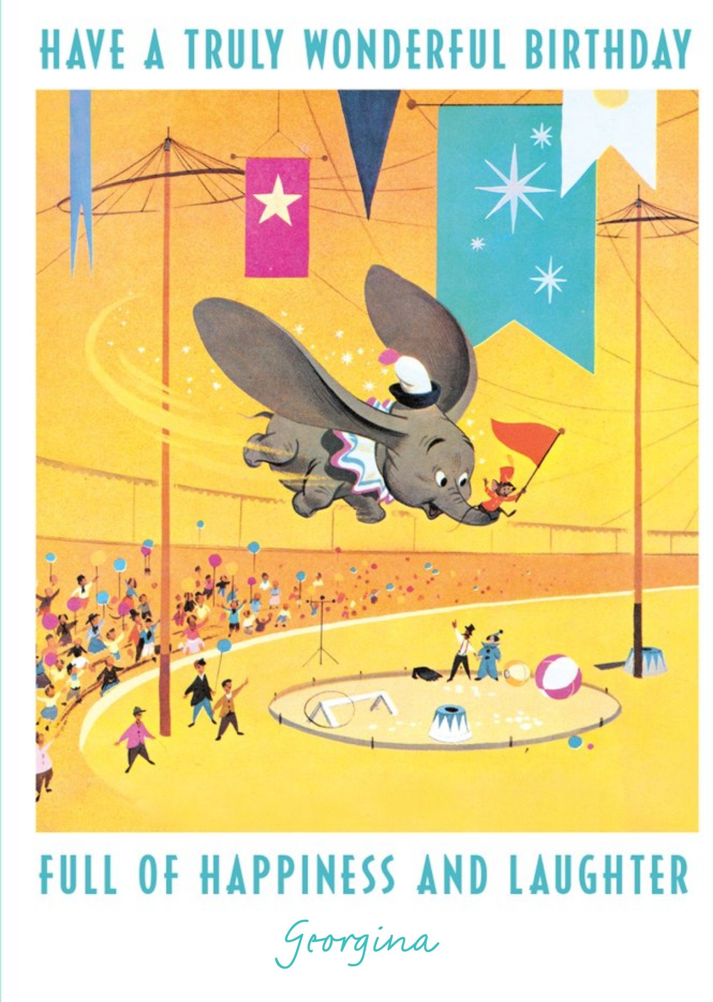Disney Dumbo Happiness And Laughter Birthday Card Ecard