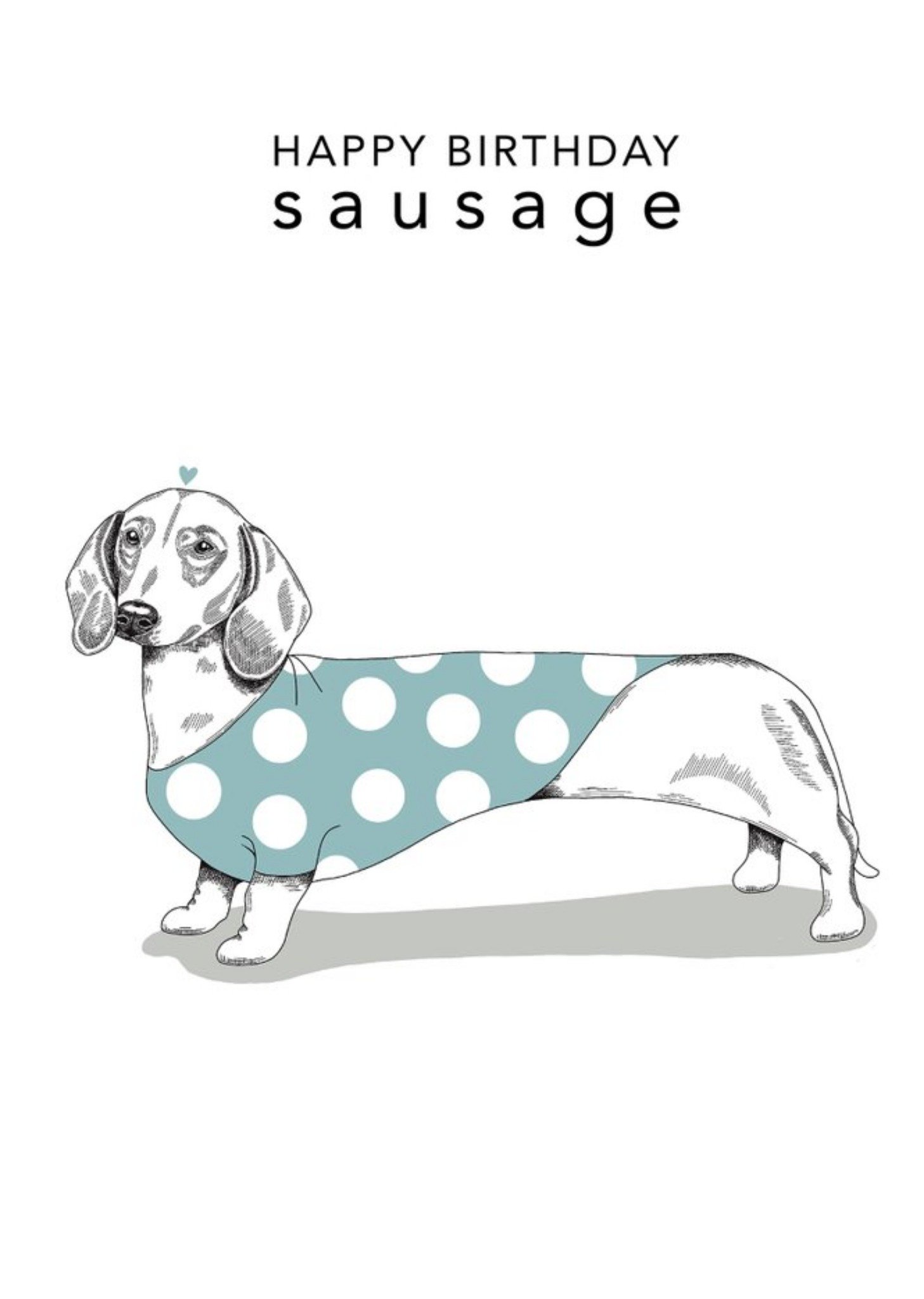 Moonpig Modern Cute Dog Illustration Happy Birthday Sausage Birthday Card, Large