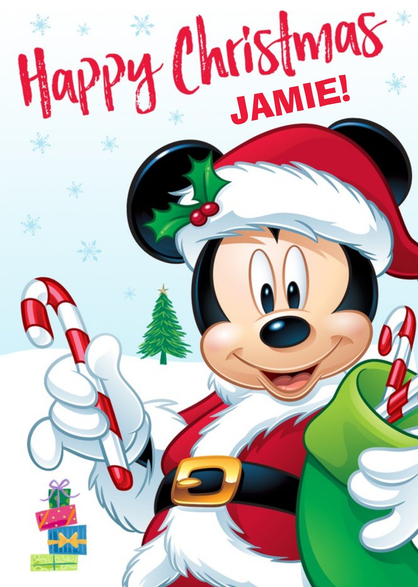 Disney Mickey Mouse Personalised Christmas Card, Large